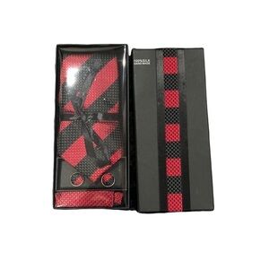 Silk Tie with Cuff Links and Handkerchief